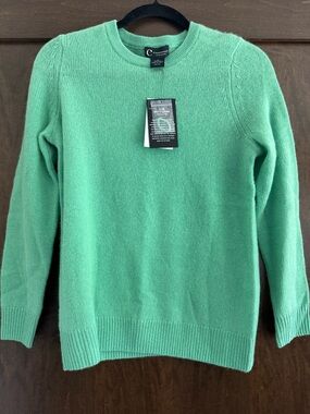 NWT C by Bloomingdales Cashmere Sweater Small Fern Green
